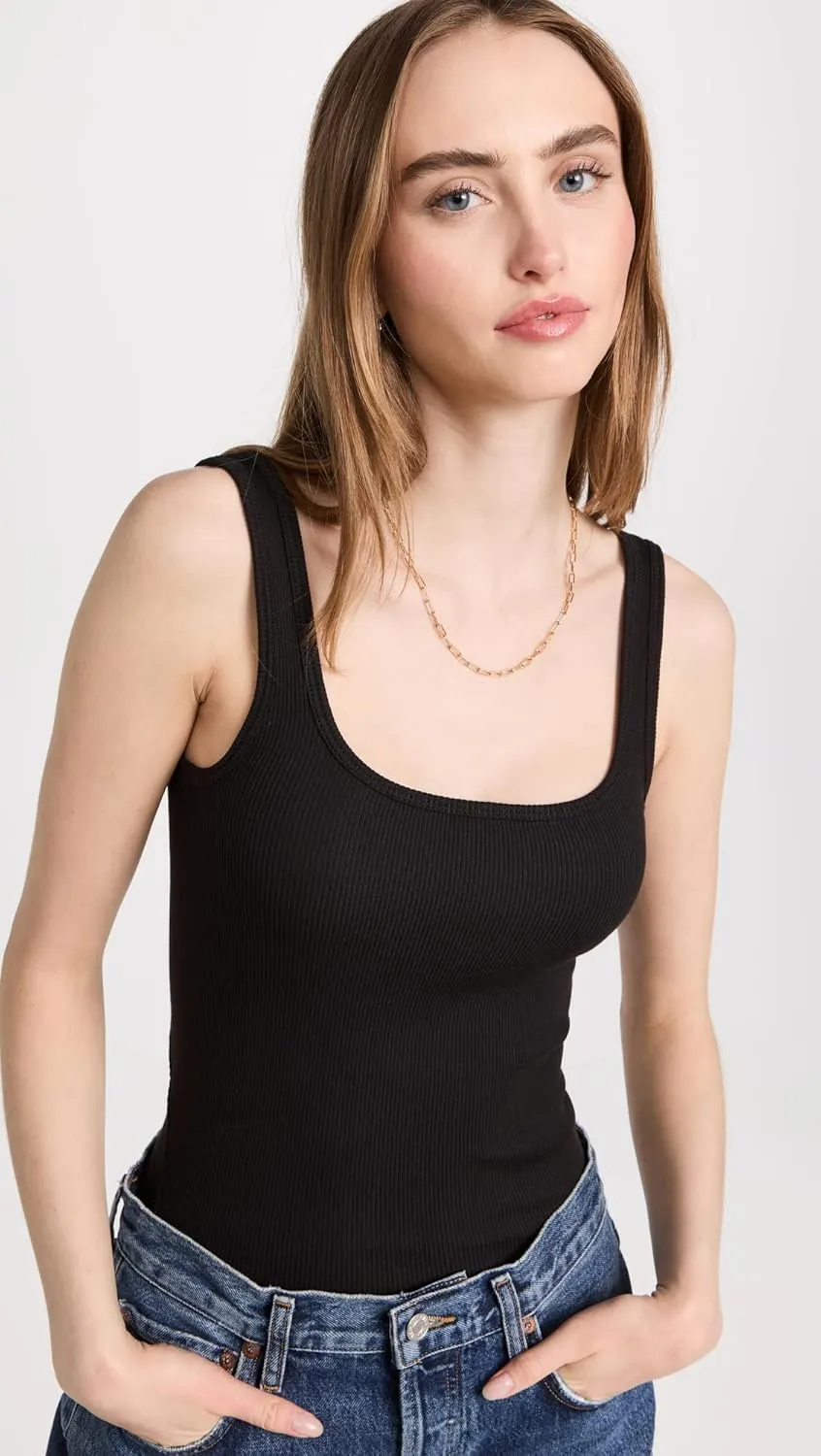 rag & bone Women's The Essential Rib Scoop Neck Tank