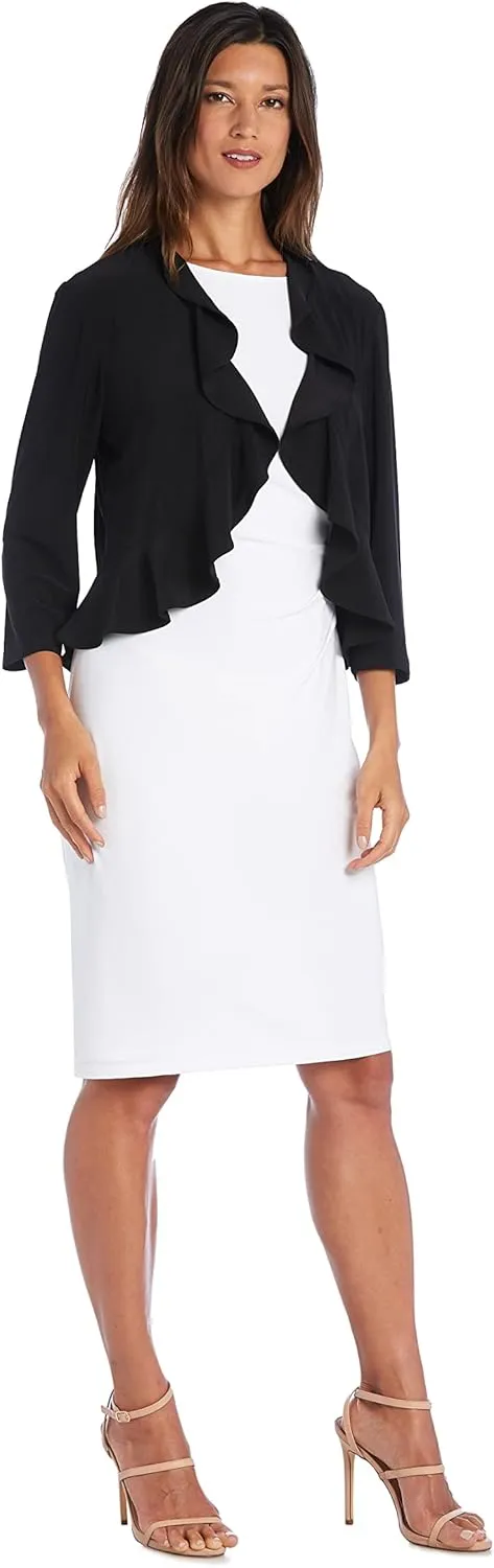 R&M Richards Women's Ruffle Grace Open Shrug
