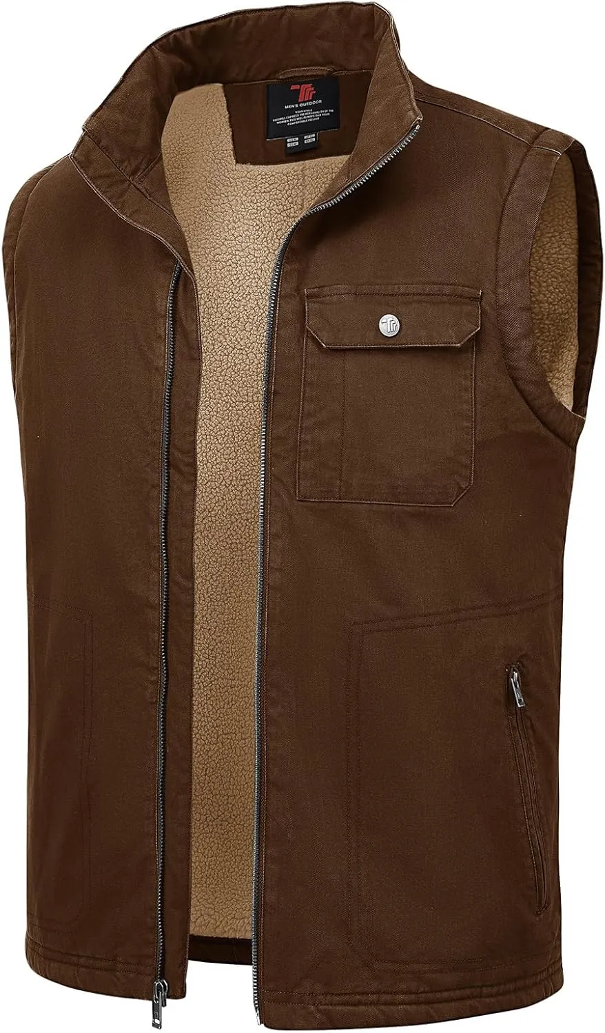 Rdruko Men's Sherpa Lined Vest Warm Winter Fleece Outerwear Vest