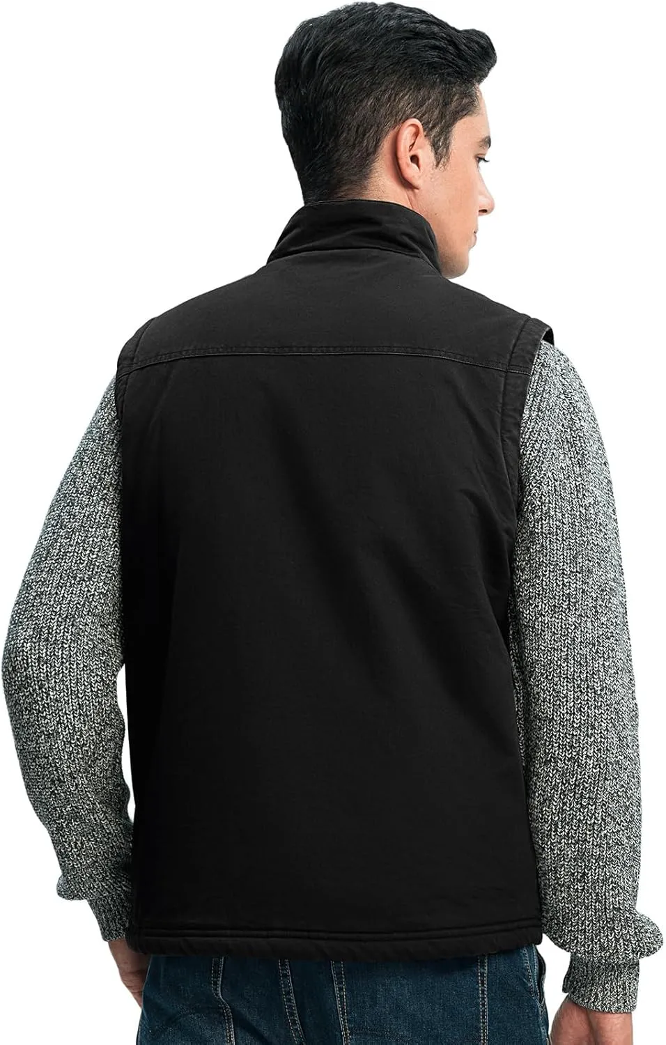 Rdruko Men's Sherpa Lined Vest Warm Winter Fleece Outerwear Vest