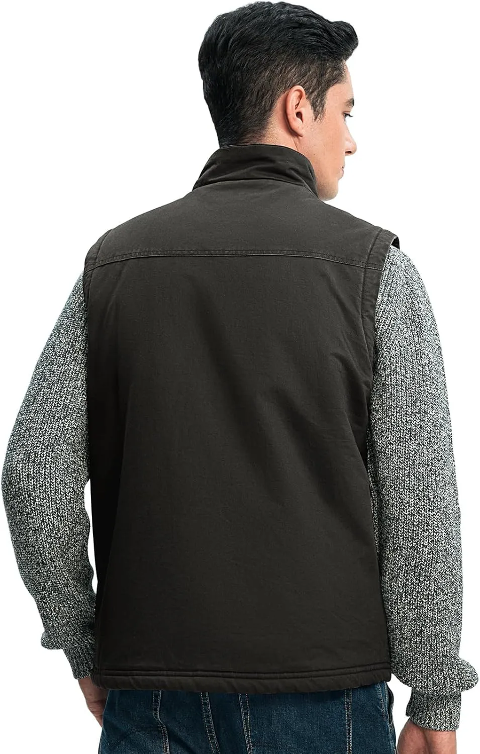 Rdruko Men's Sherpa Lined Vest Warm Winter Fleece Outerwear Vest