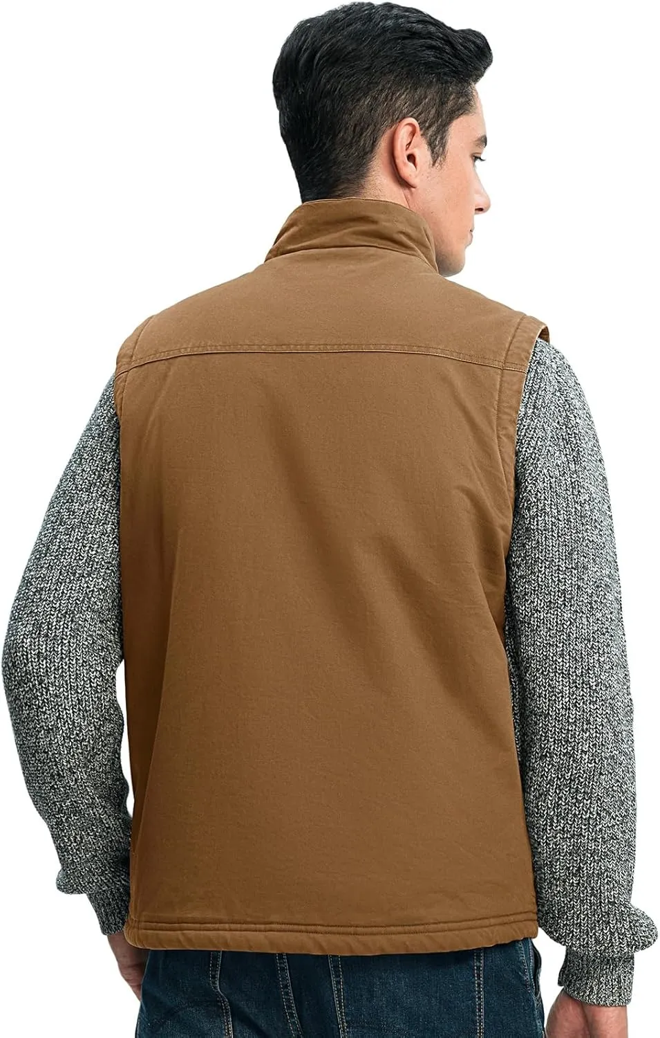 Rdruko Men's Sherpa Lined Vest Warm Winter Fleece Outerwear Vest