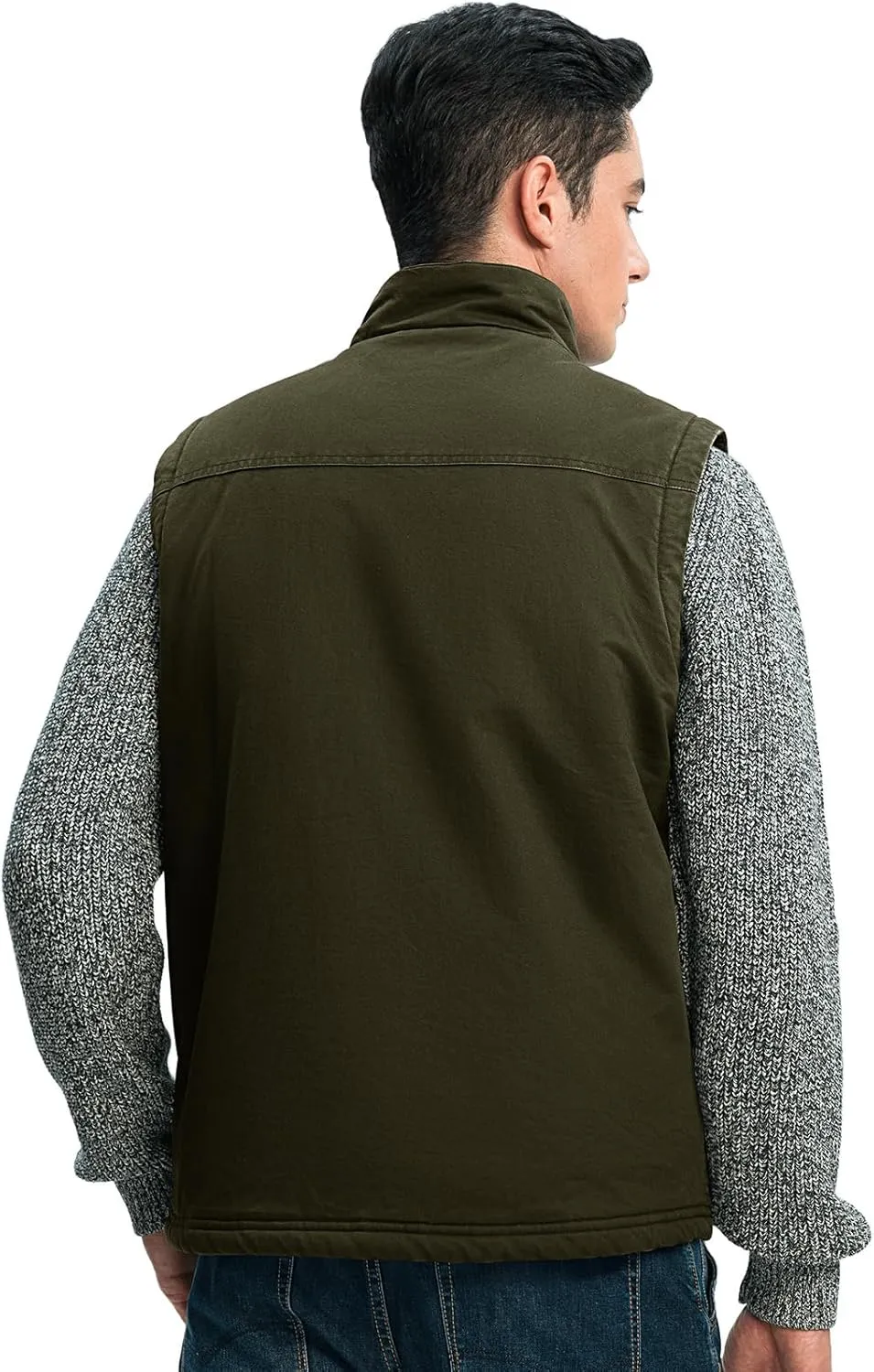 Rdruko Men's Sherpa Lined Vest Warm Winter Fleece Outerwear Vest