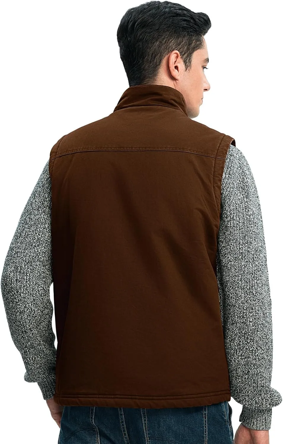 Rdruko Men's Sherpa Lined Vest Warm Winter Fleece Outerwear Vest