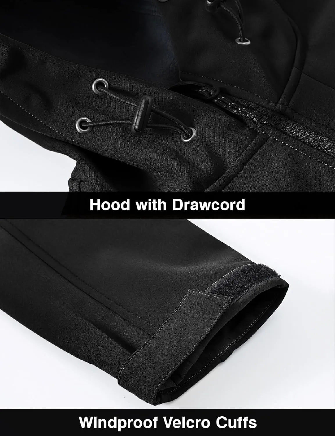 Rdruko Men's Soft Shell Jacket Fleece Lined Waterproof Lightweight Hiking Hooded Winter Jacket