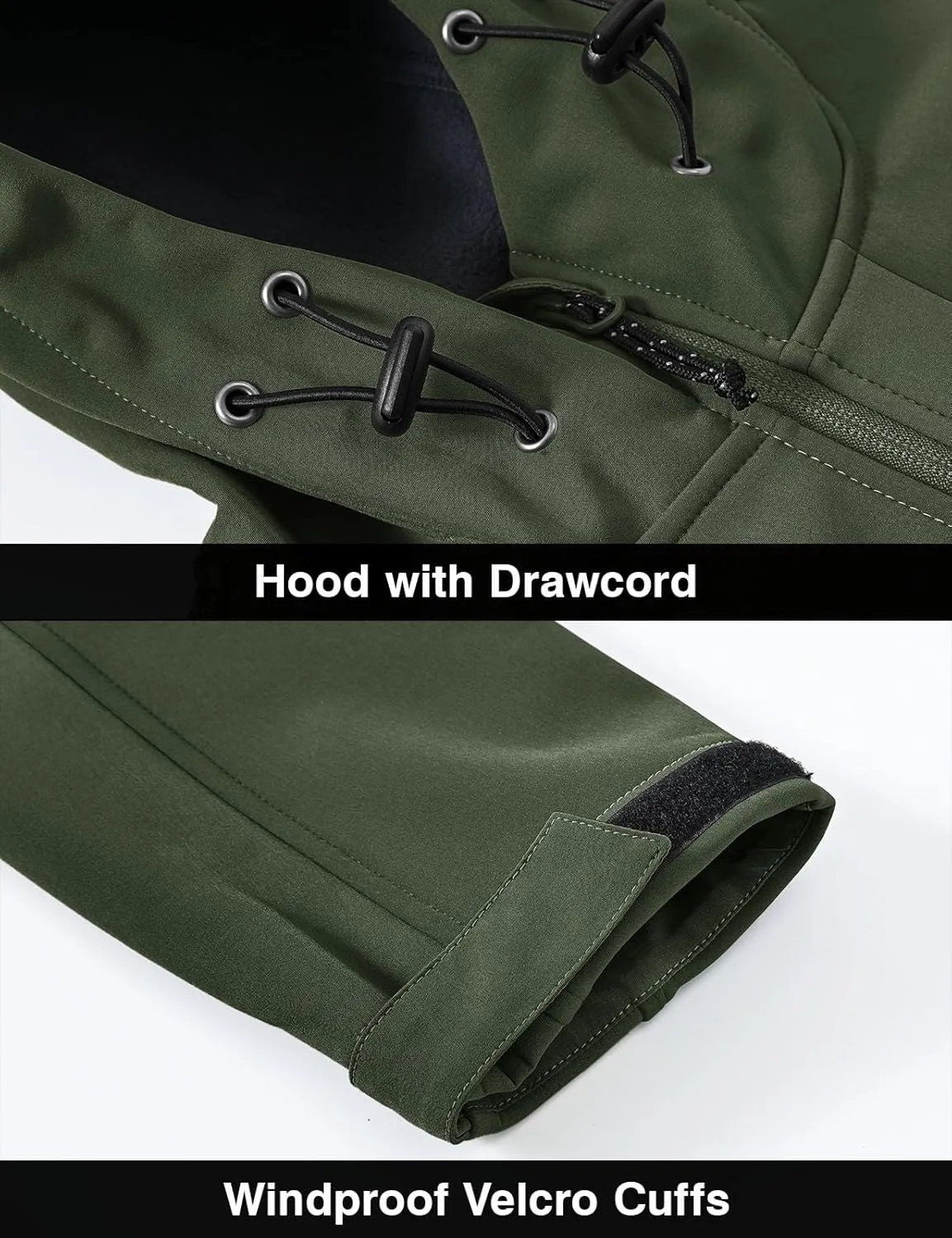 Rdruko Men's Soft Shell Jacket Fleece Lined Waterproof Lightweight Hiking Hooded Winter Jacket