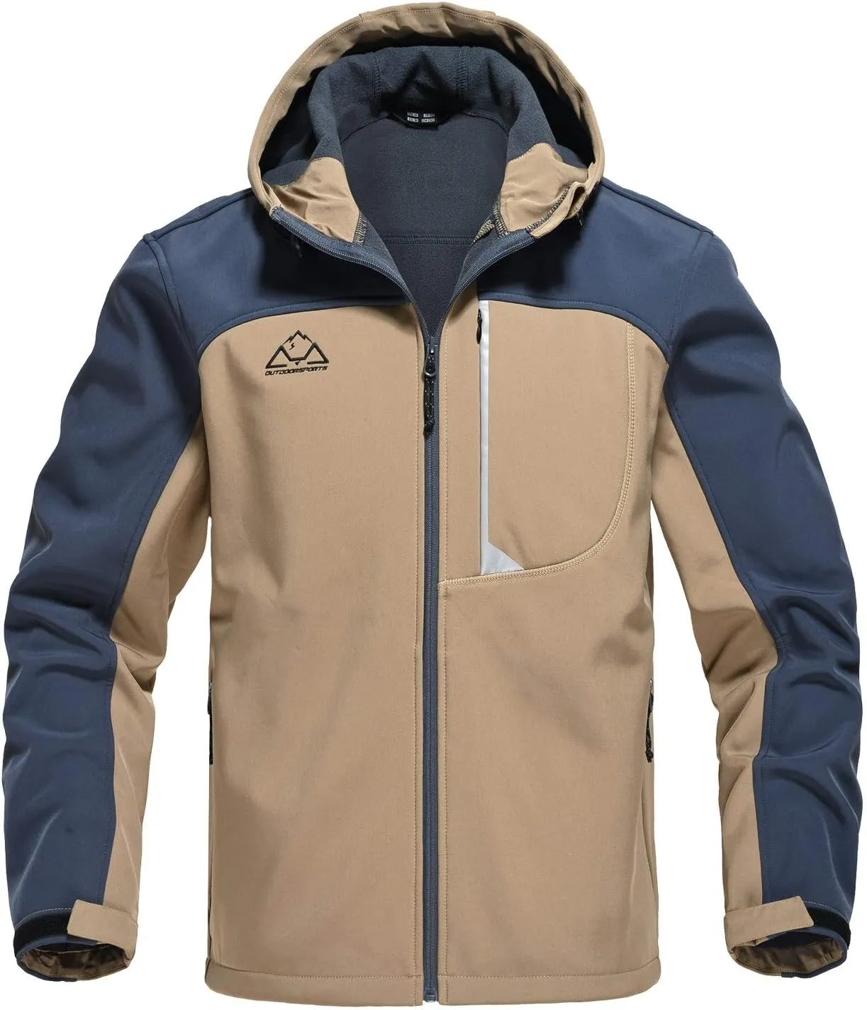 Rdruko Men's Soft Shell Jacket Fleece Lined Waterproof Lightweight Hiking Hooded Winter Jacket