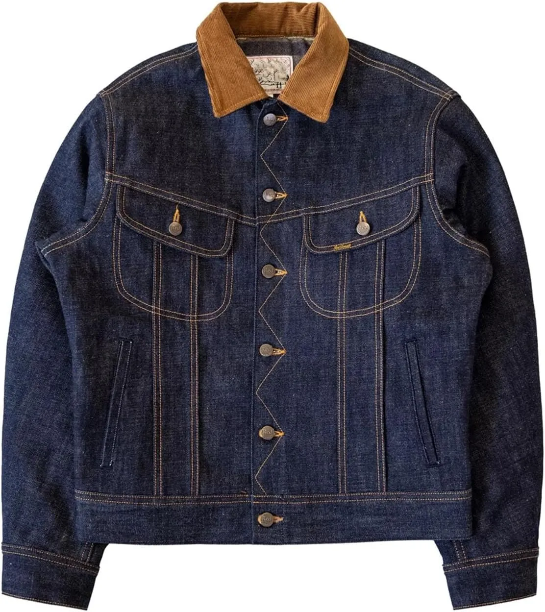 Red Tornado Blanket Lined Jean Jacket 18oz Selvedge Denim Cowboy Short Coat Men