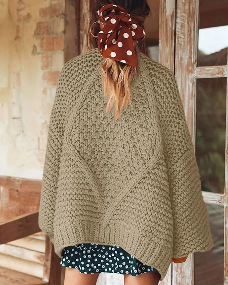 Remikstyt Womens Chunky Cardigan Cable Knit Oversized Open Front Cardigan Sweaters