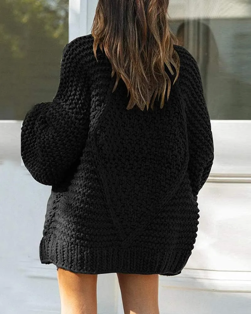 Remikstyt Womens Chunky Cardigan Cable Knit Oversized Open Front Cardigan Sweaters