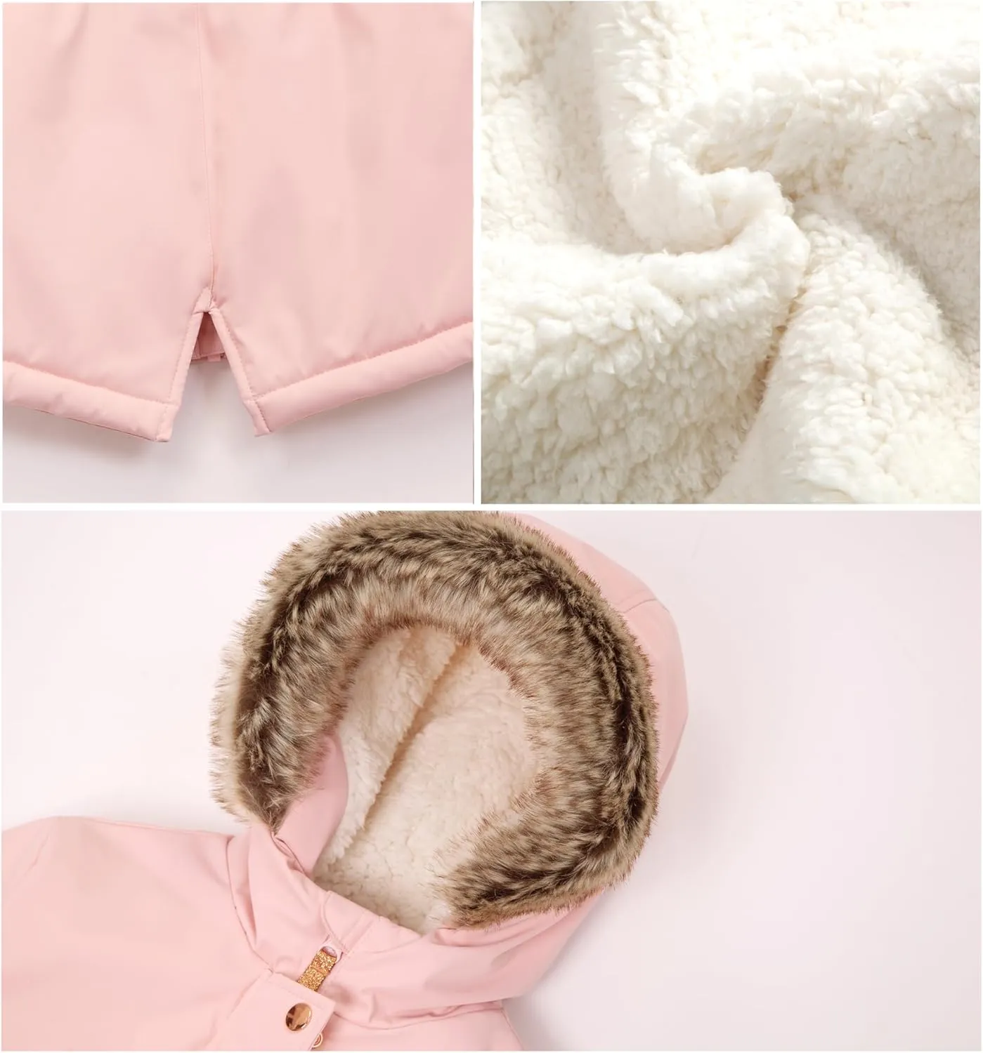 Rokka&Rolla Girls' Water-Resistant Sherpa Fleece Lined Puffer Jacket Winter Parka Coat