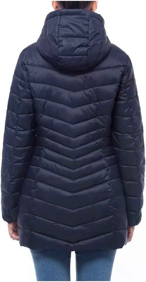 Rokka&Rolla Women's Lightweight Packable Puffer Jacket Water-Resistant Hooded Winter Long Coat