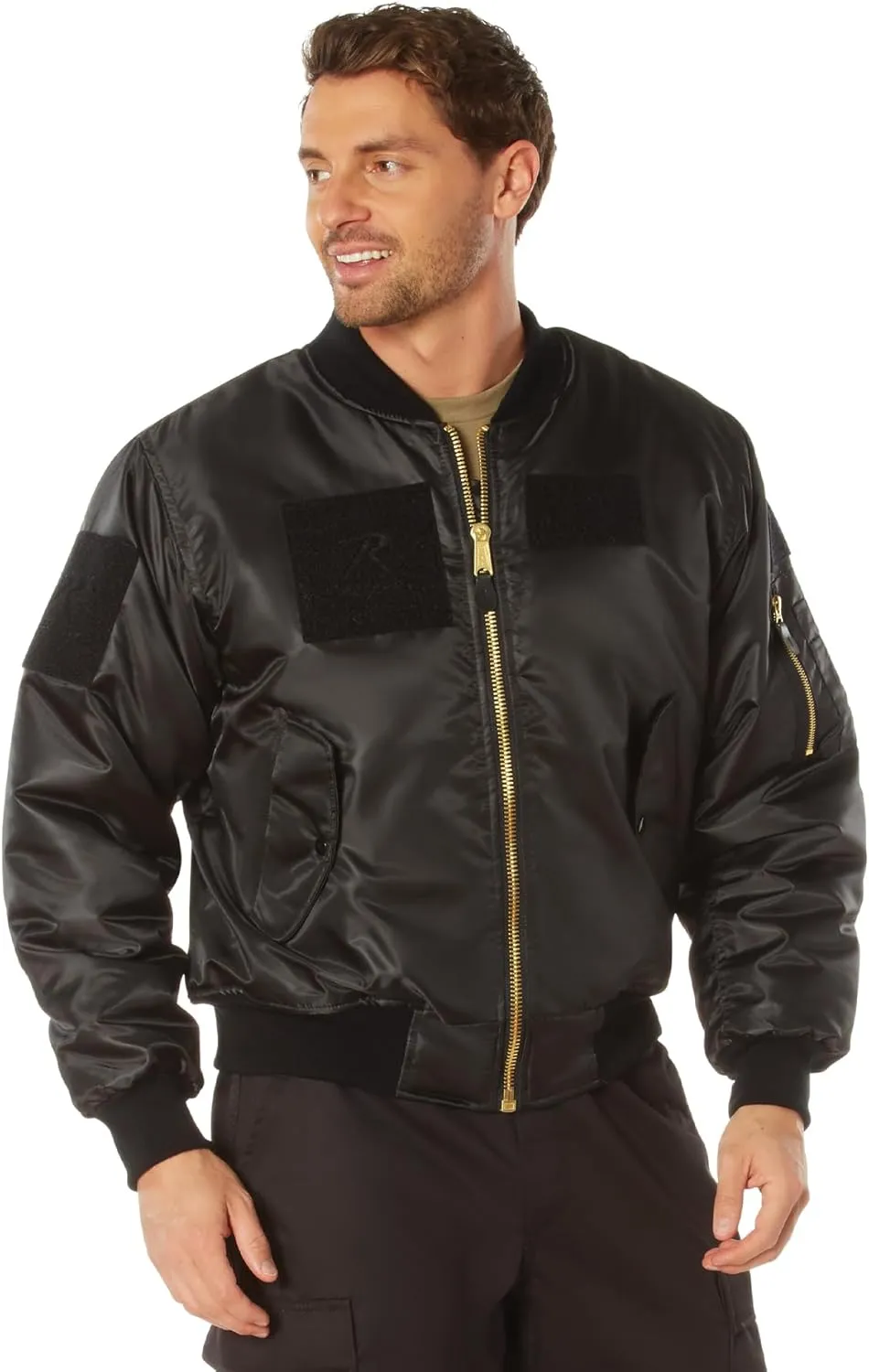 Rothco 21608 MA-1 Flight Jacket with Patches Color : Black,Size : 4XL