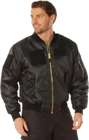Rothco 21608 MA-1 Flight Jacket with Patches Color : Black,Size : 4XL