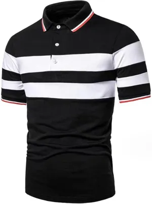 Safety Polo Shirt for Men Reflective Stripe Short Sleeve Button Down Golf Shirt Plus Size Casual Atheltic Workout Tee