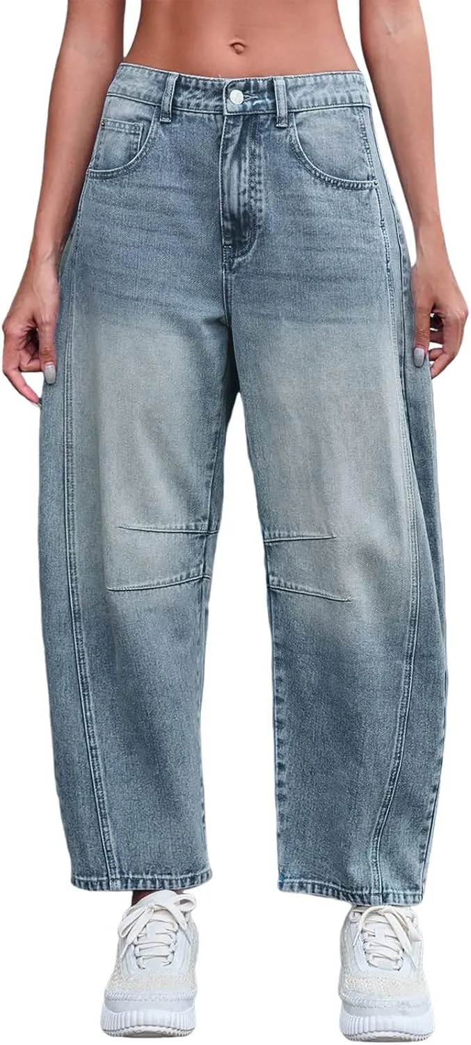 sdbrld Cargo Pants Women Adjustable Waist Multiple Pockets Relaxed Fit Straight Wide Leg Y2K Pants Trousers Y2K Fashion Jeans
