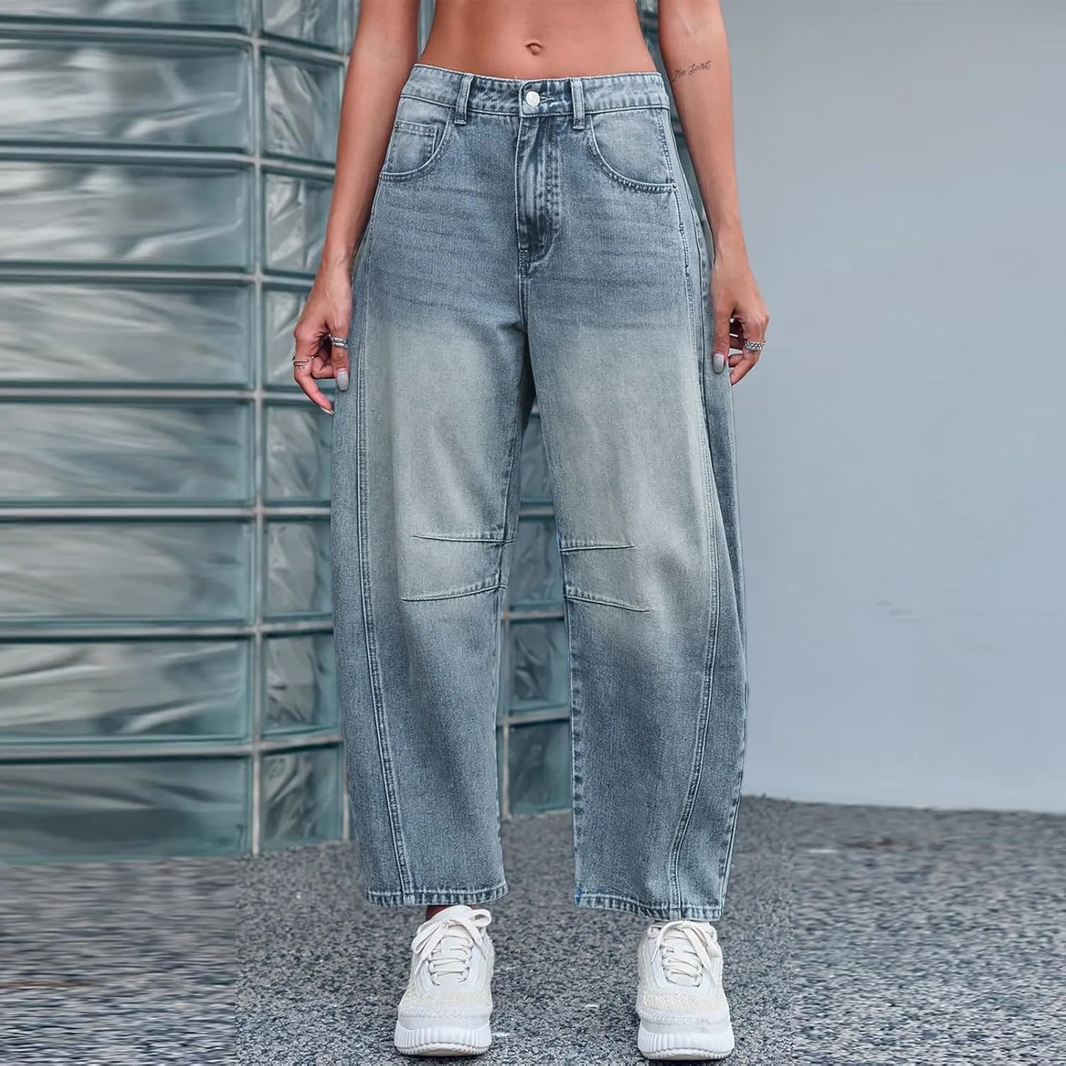 sdbrld Cargo Pants Women Adjustable Waist Multiple Pockets Relaxed Fit Straight Wide Leg Y2K Pants Trousers Y2K Fashion Jeans