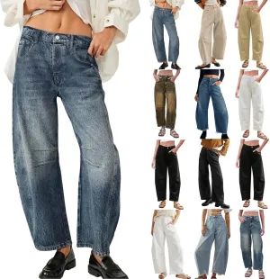 sdbrld Cargo Pants Women Adjustable Waist Multiple Pockets Relaxed Fit Straight Wide Leg Y2K Pants Trousers Y2K Fashion Jeans