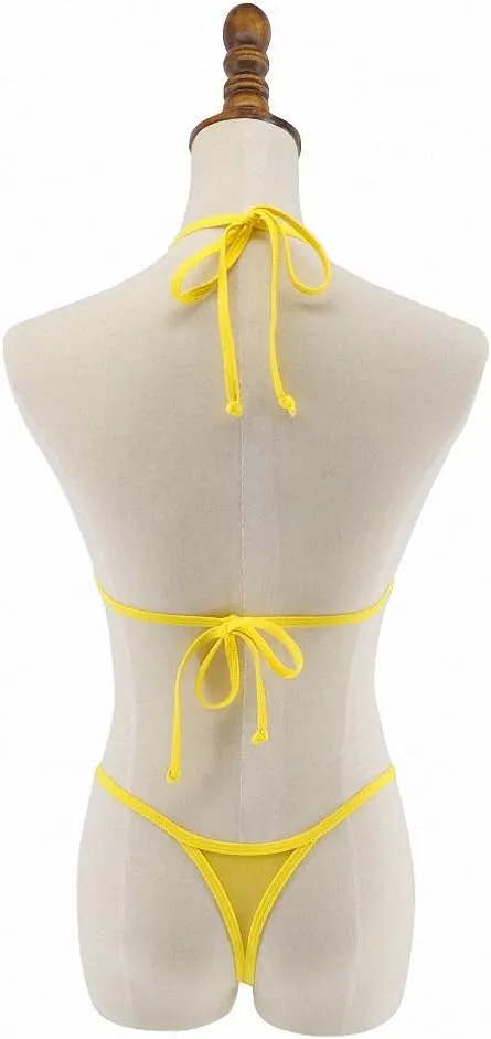See Through Micro Bikini Set Brazilian Sheer Sex Swimwear Beachwear Swimsuit