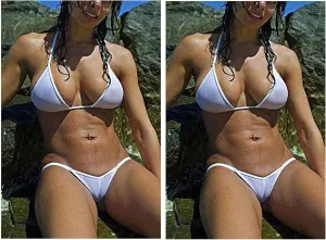 See Through Micro Bikini Set Brazilian Sheer Sex Swimwear Beachwear Swimsuit
