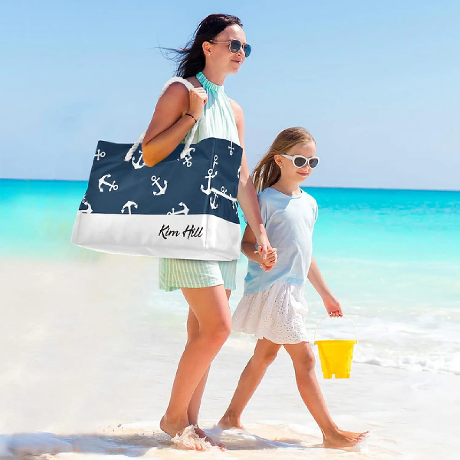 senya Large Beach Shoulder Bags Canvas Tote Water Resistant for Gym Travel Daily
