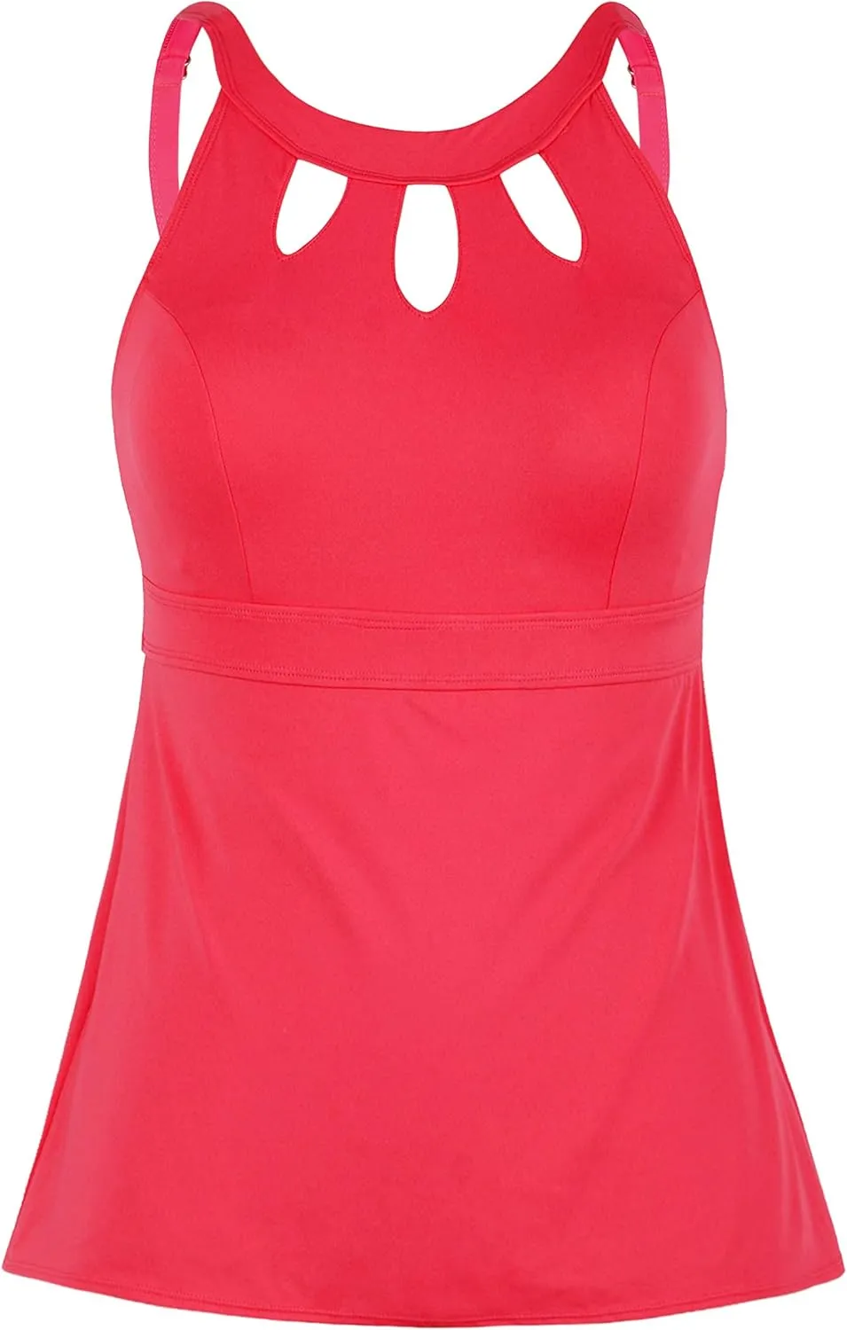 Septangle Women's Halter High Neck Tankini Top Key Hole Bathing Suit