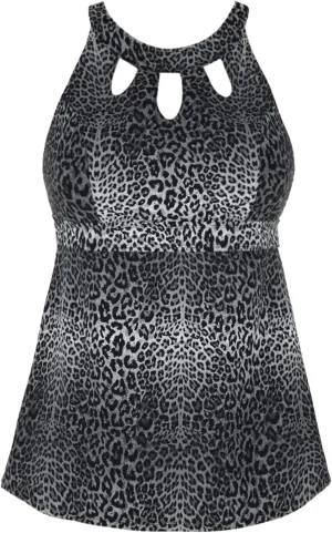 Septangle Women's Halter High Neck Tankini Top Key Hole Bathing Suit