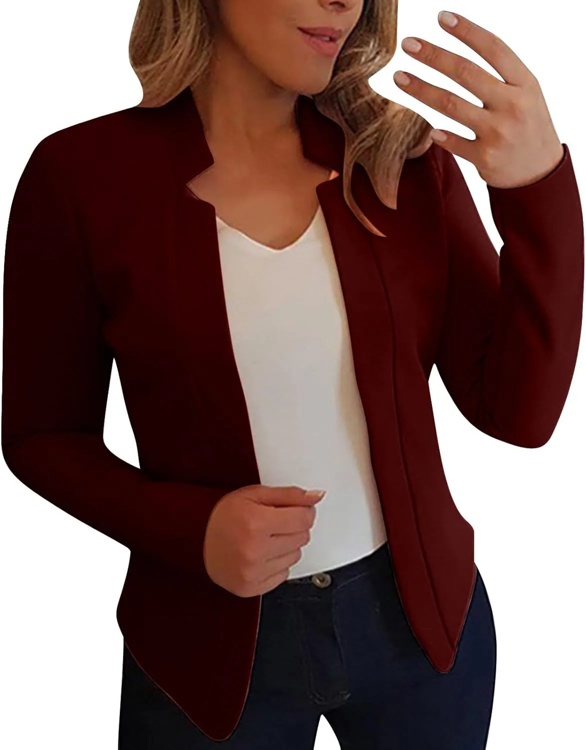 SHAOBGE down Winter Jacket Girls Autumn And Winter Small Suit Long Sleeve Solid Color Cardigan Jacket Jackets for Women