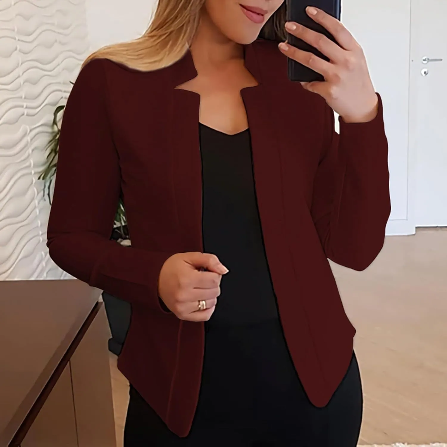 SHAOBGE down Winter Jacket Girls Autumn And Winter Small Suit Long Sleeve Solid Color Cardigan Jacket Jackets for Women