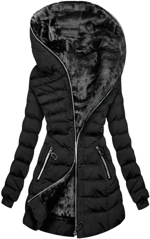 SHAOBGE His And Hers Jackets Coat Ladies Padded Women Outwear Slim Jacket Long Hooded Fashion Warm Throw over for Women