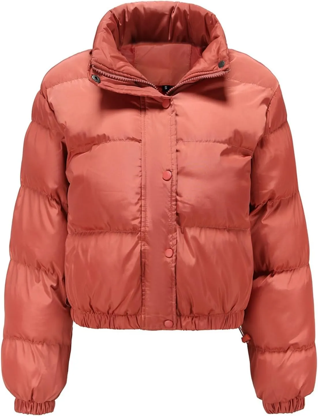 SHAOBGE Thickened Down Coat Women's Short Padded Jacket Long Sleeve High Neck Warm Coat Loose Casual Thickened Down