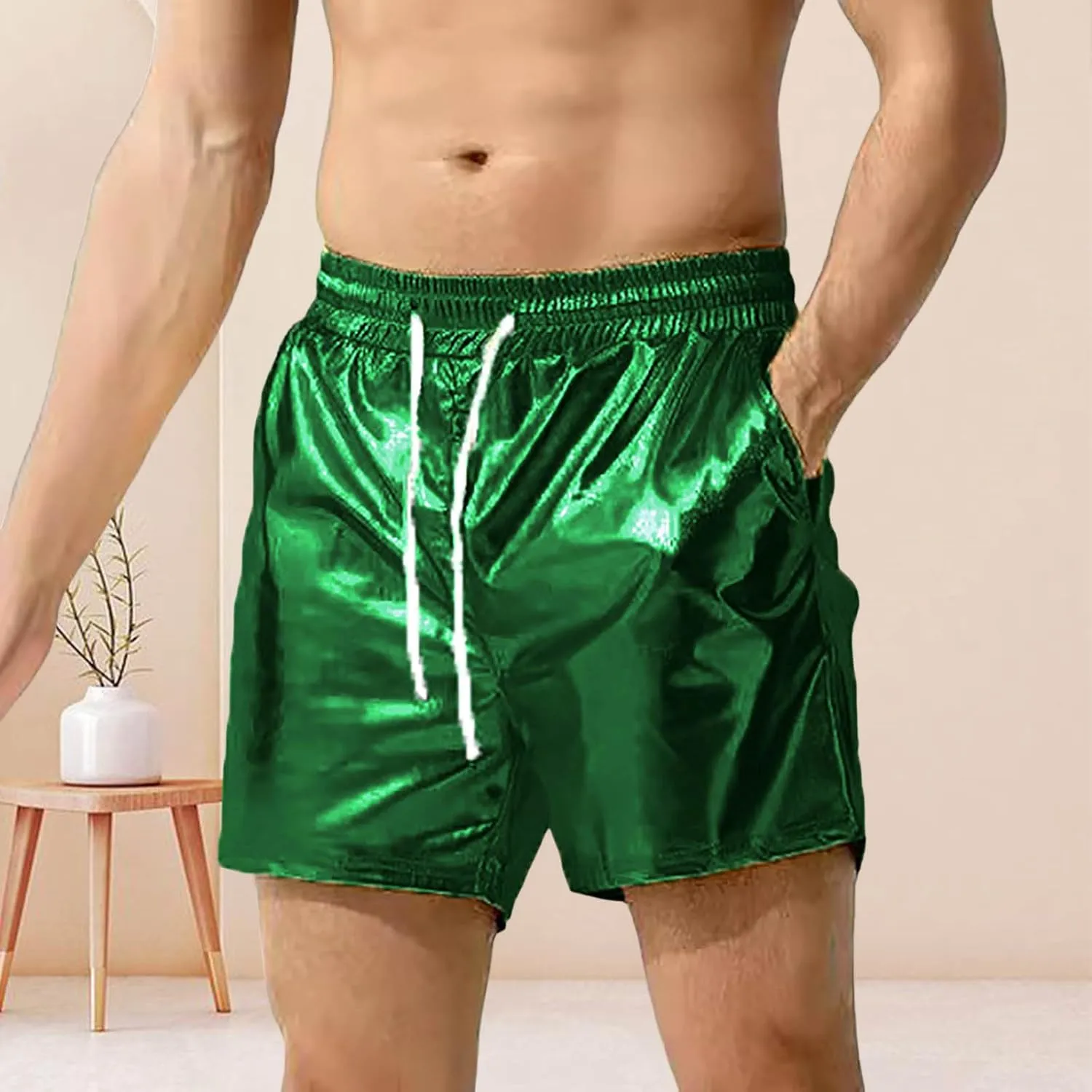 Shiny Rave Shorts Men's 4" Workout Running Shorts Quick Dry Lightweight Gym Yoga Shorts Athletic Shorts for Summer