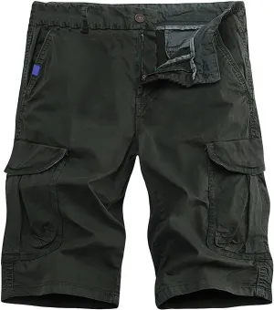 Shorts Men Cargo Elastic Waist Cargo Shorts Classic Outdoor Hiking Tactical Pants Casual Sweat Shorts Multi Pockets