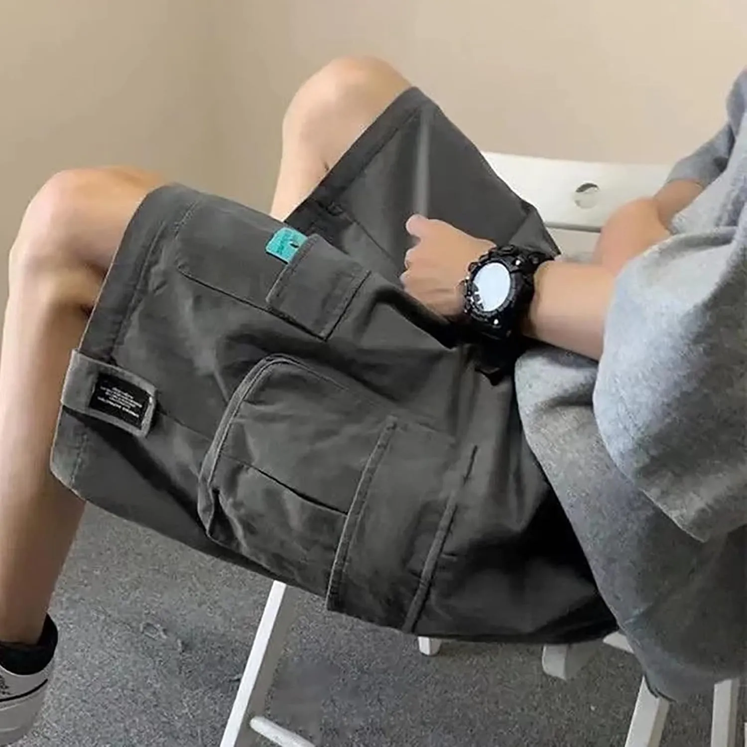 Shorts Men Casual Slim Fit Casual Twill Cargo Shorts Cotton Drawstring Classic Stretch Hiking Tactical Shorts