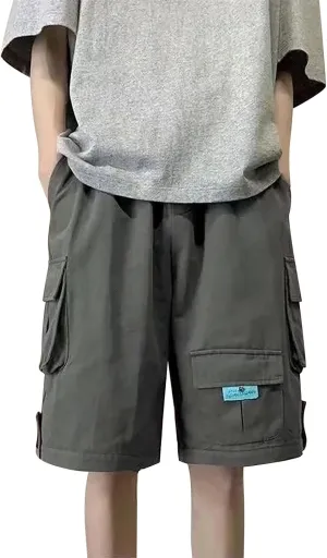 Shorts Men Casual Slim Fit Casual Twill Cargo Shorts Cotton Drawstring Classic Stretch Hiking Tactical Shorts