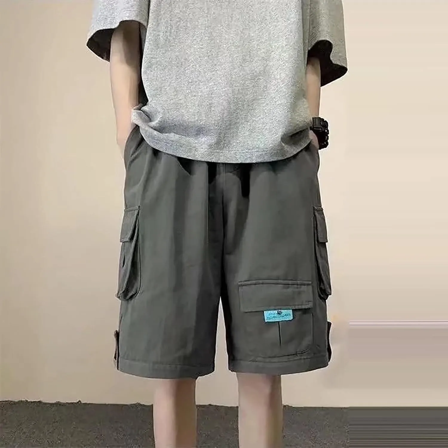 Shorts Men Casual Slim Fit Casual Twill Cargo Shorts Cotton Drawstring Classic Stretch Hiking Tactical Shorts
