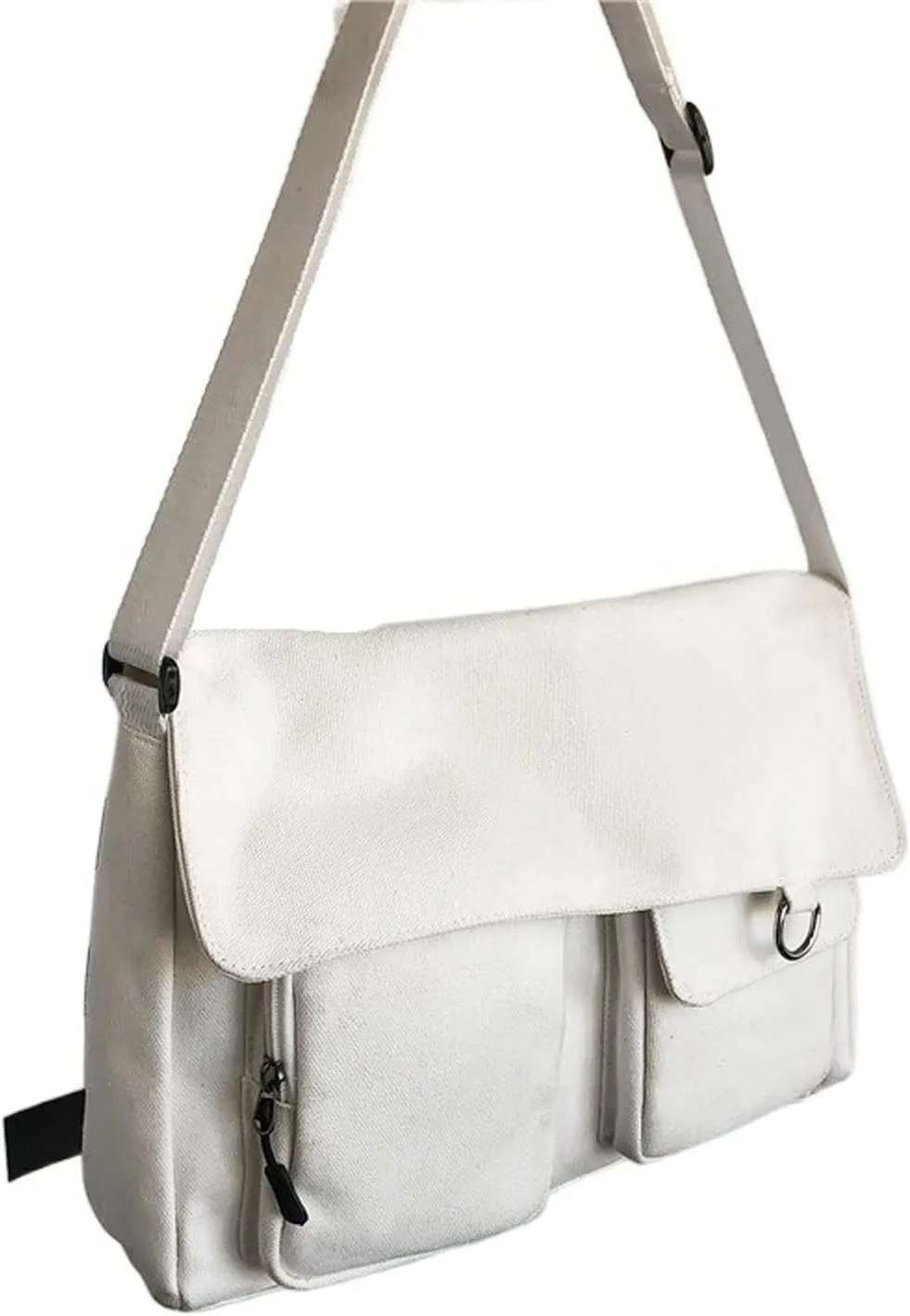 Shoulder bag Women Canvas Shoulder Bags Solid Color Multiple Pockets Large-capacity Unisex Leisure Travel Crossbody Bag