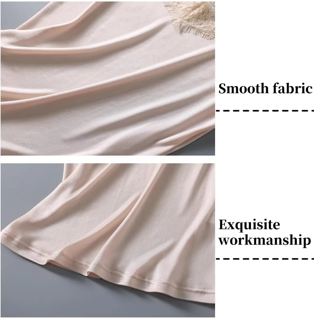 Silk Knit Camisole Top Women's V-Neck Lace Trim Sleeveless Shir,Adjustable Straps for Casual Beach Vacation,M-2XL