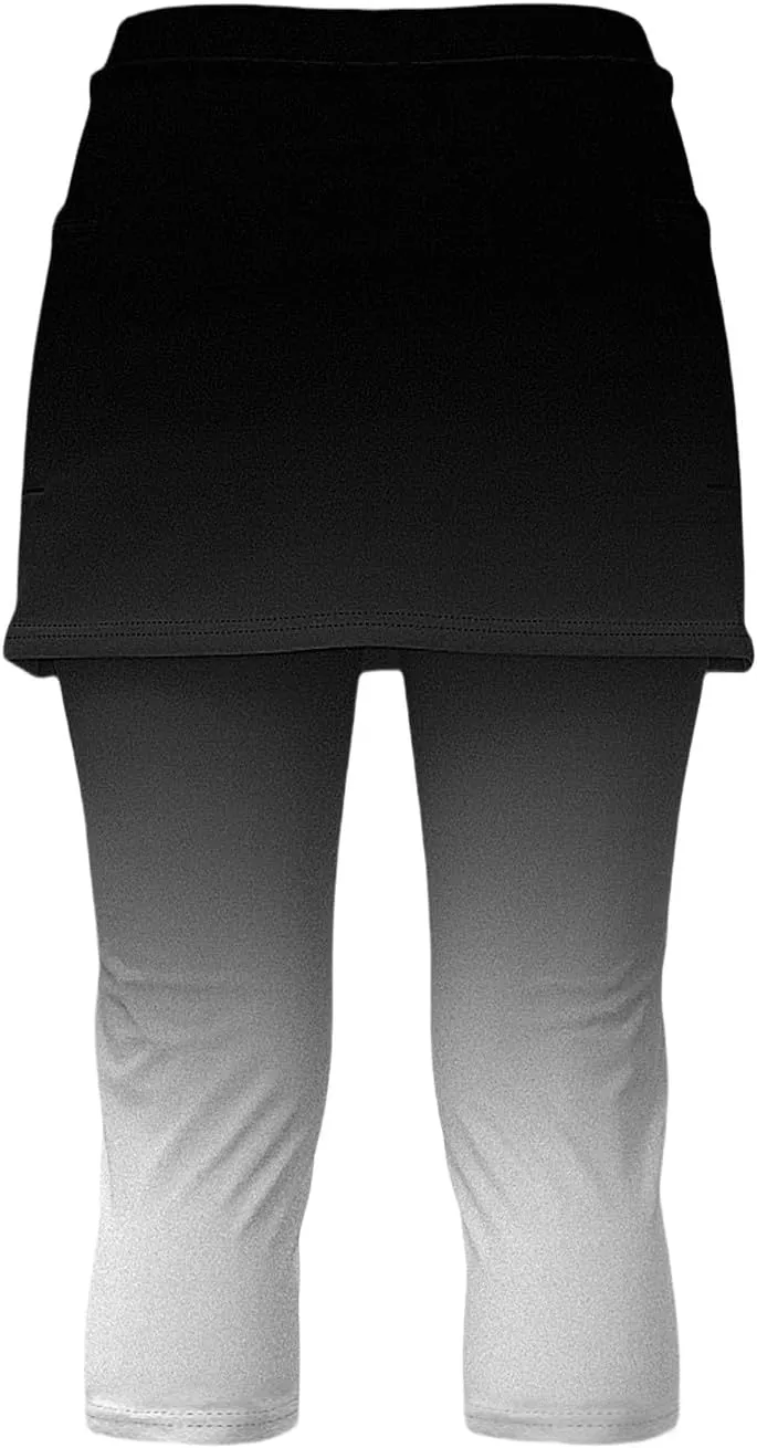 Skirt Pants for Women 2025 Summer Tennis Golf Skorts Cute Hight Waisted Tummy Control Yoga Capri Leggings with Skirts