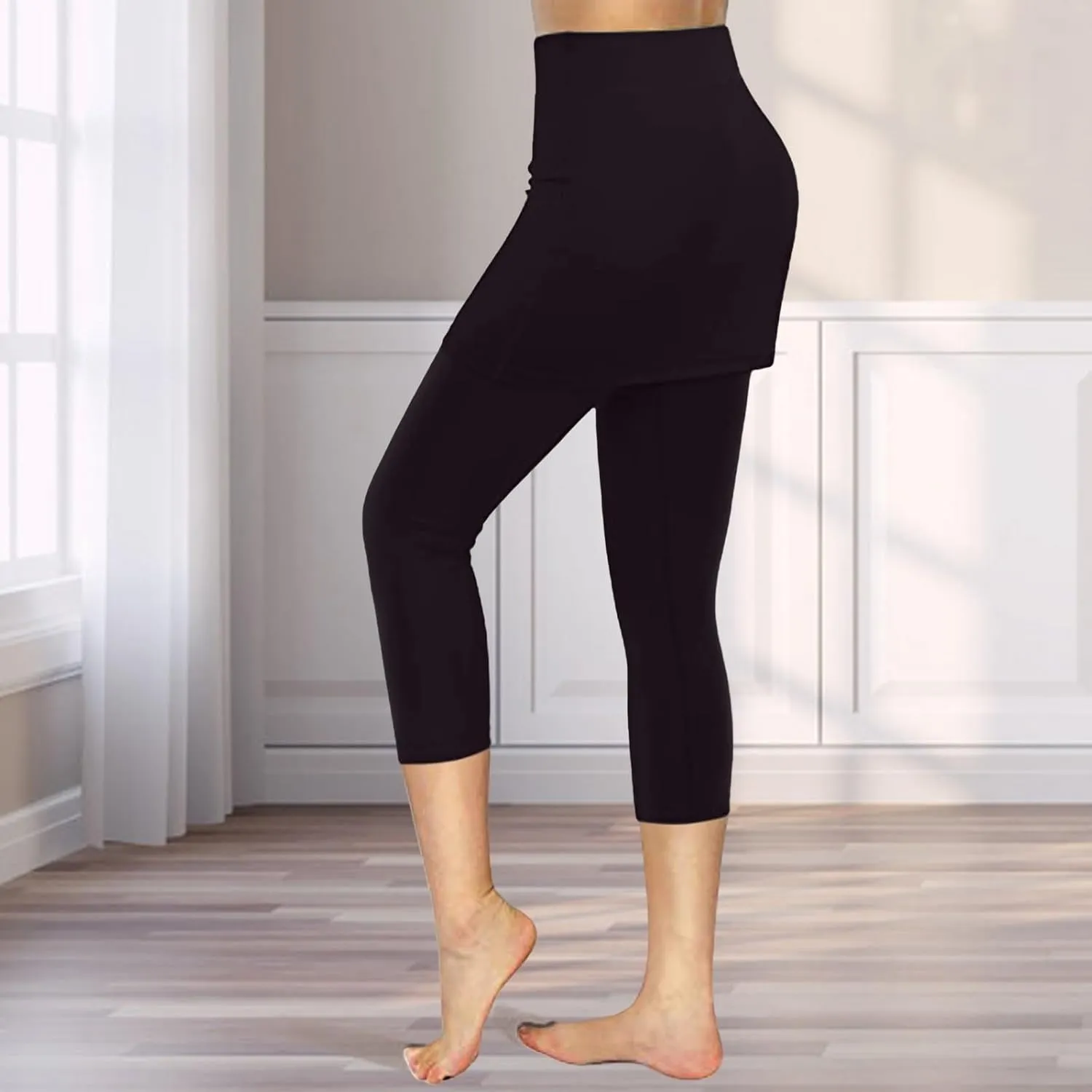 Skirt Pants for Women 2025 Summer Tennis Golf Skorts Cute Hight Waisted Tummy Control Yoga Capri Leggings with Skirts