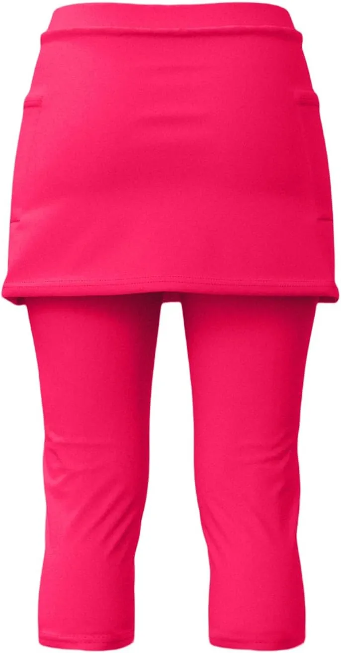 Skirt Pants for Women 2025 Summer Tennis Golf Skorts Cute Hight Waisted Tummy Control Yoga Capri Leggings with Skirts