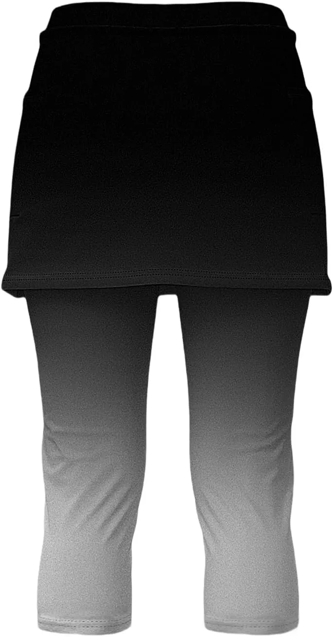 Skirted Leggings for Women Athletic Golf Skorts Gym Tennis Yoga High Waisted Stretchy Soft Capri Leggings with Skirts