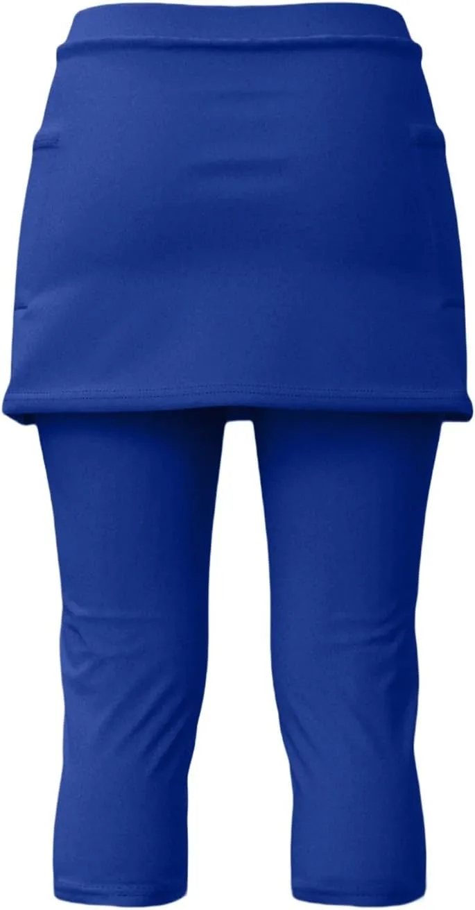 Skirted Leggings for Women Athletic Golf Skorts Gym Tennis Yoga High Waisted Stretchy Soft Capri Leggings with Skirts