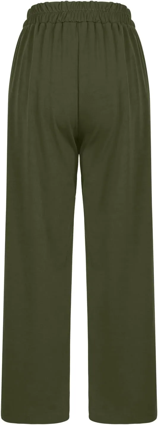 Slacks for Women Business Casual High Waisted Wide Leg Pleated Dress Pants Vintage Loose Palazzo Pant Trousers