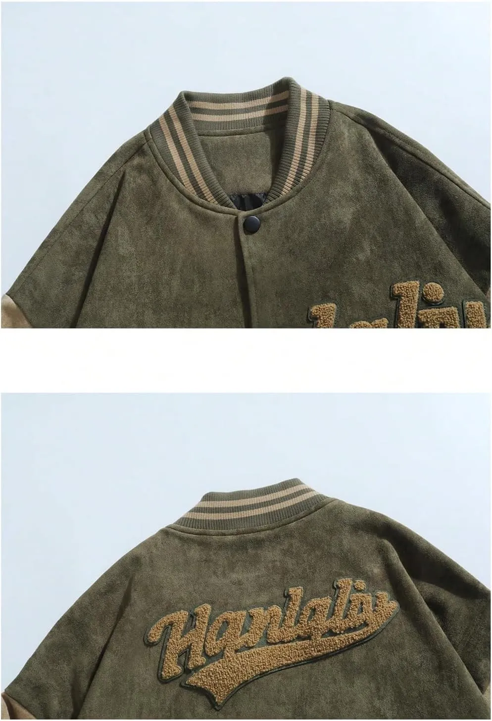 SOLY HUX Men's Varsity Jacket Vintage Graphic Baseball Bomber Jacket Casual Outerwear Coats Streetwear