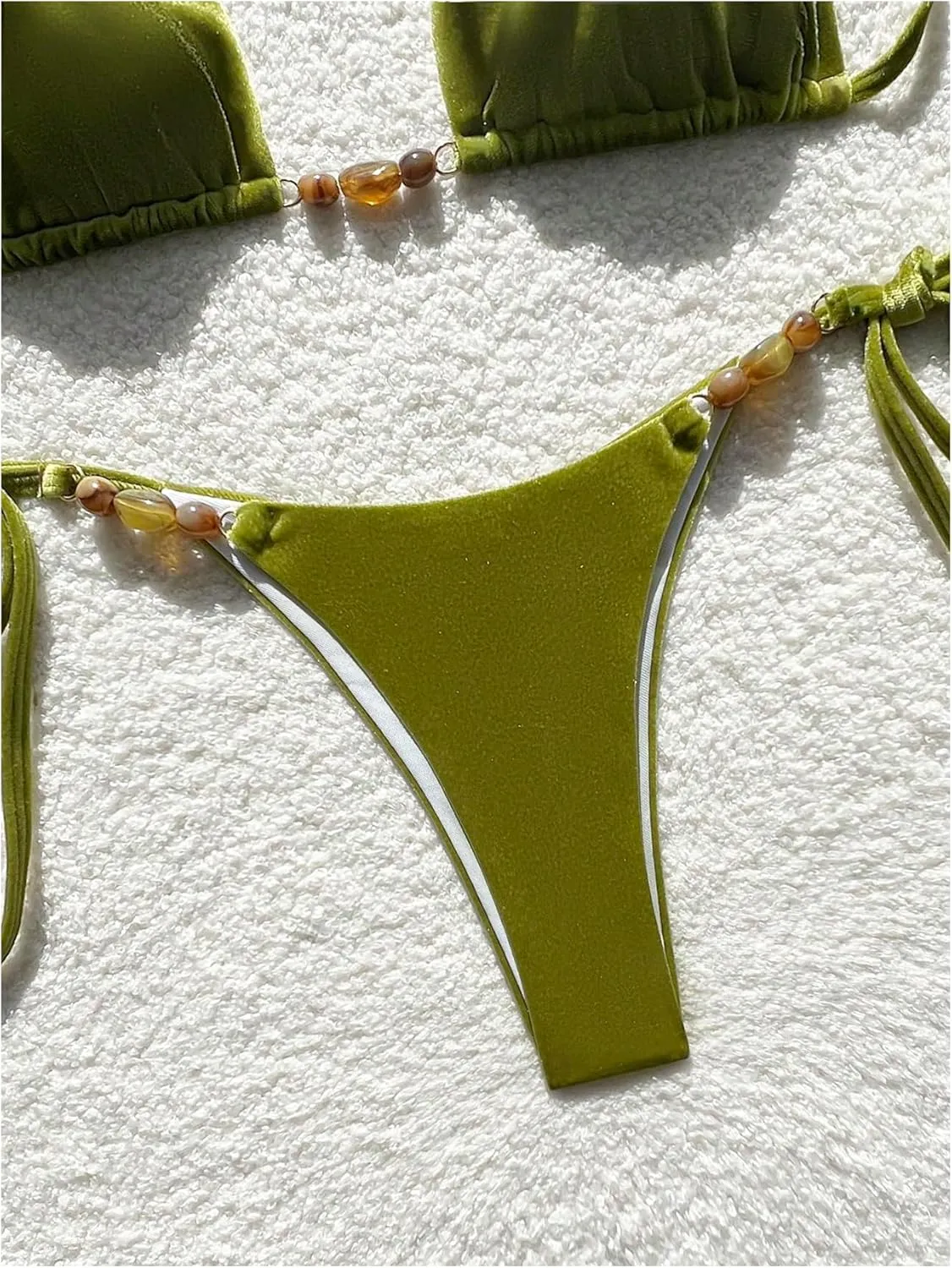 SOLY HUX Women's Halter Triangle Bathing Suit String Bikini Set Tie Side Two Piece Swimsuit