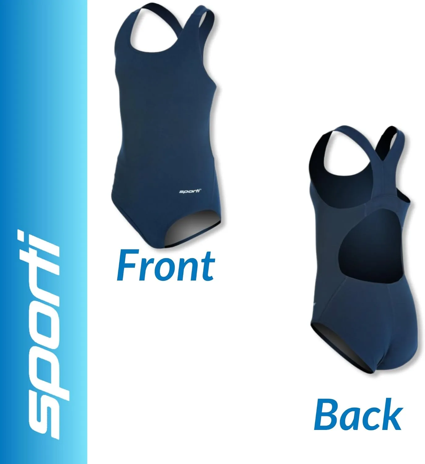 Sporti Solid Wide Strap One Piece Swimsuit Youth (22-28)