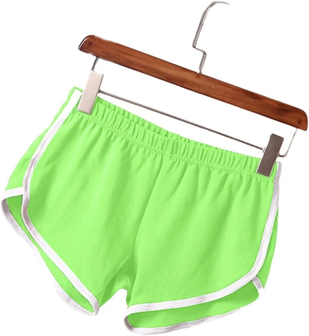Sports Shorts for Women Pack of 4 Casual Elastic Waist Gym Athletic Shorts Workout Running Yoga Lounge Shorts