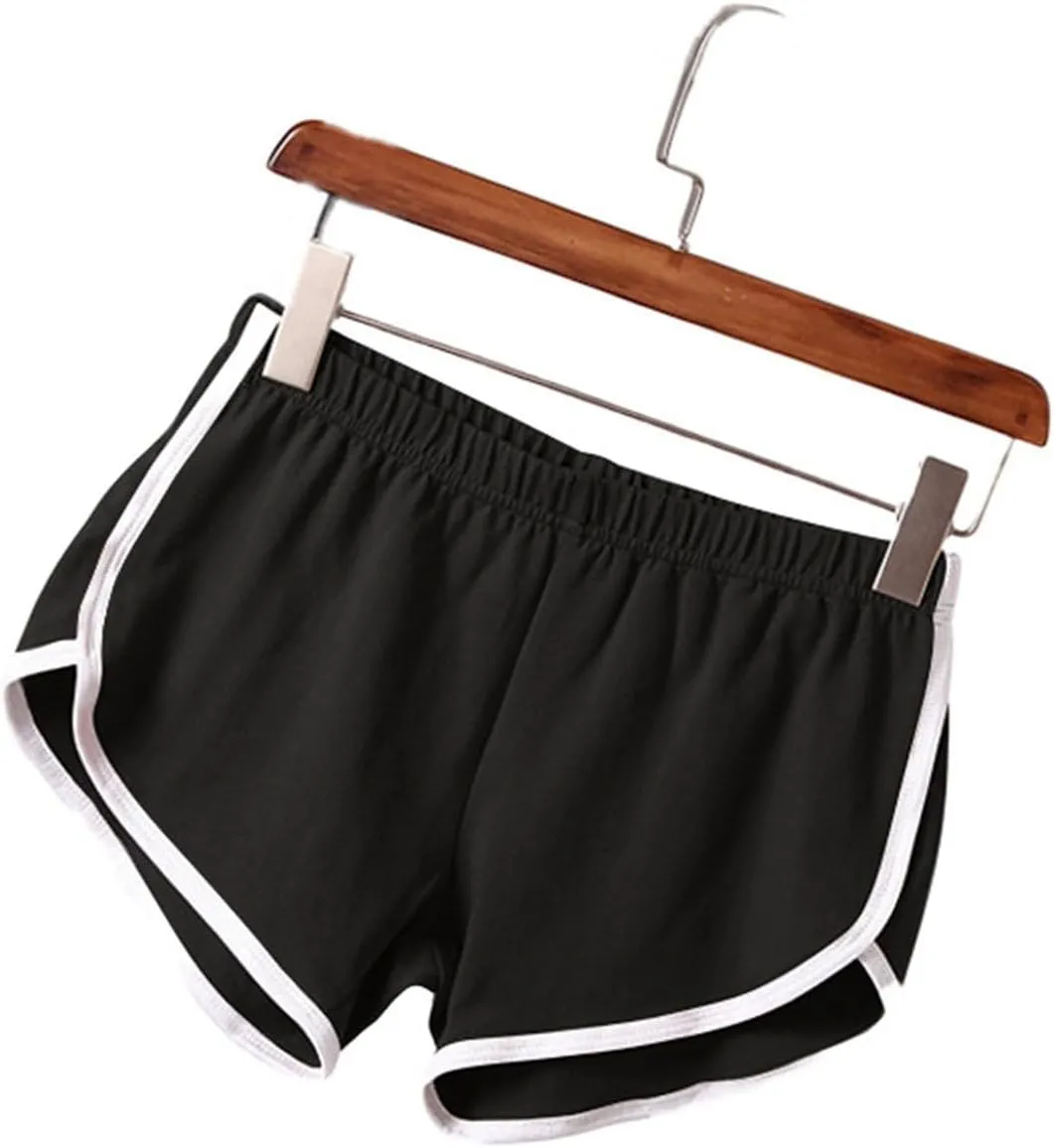 Sports Shorts for Women Pack of 4 Casual Elastic Waist Gym Athletic Shorts Workout Running Yoga Lounge Shorts