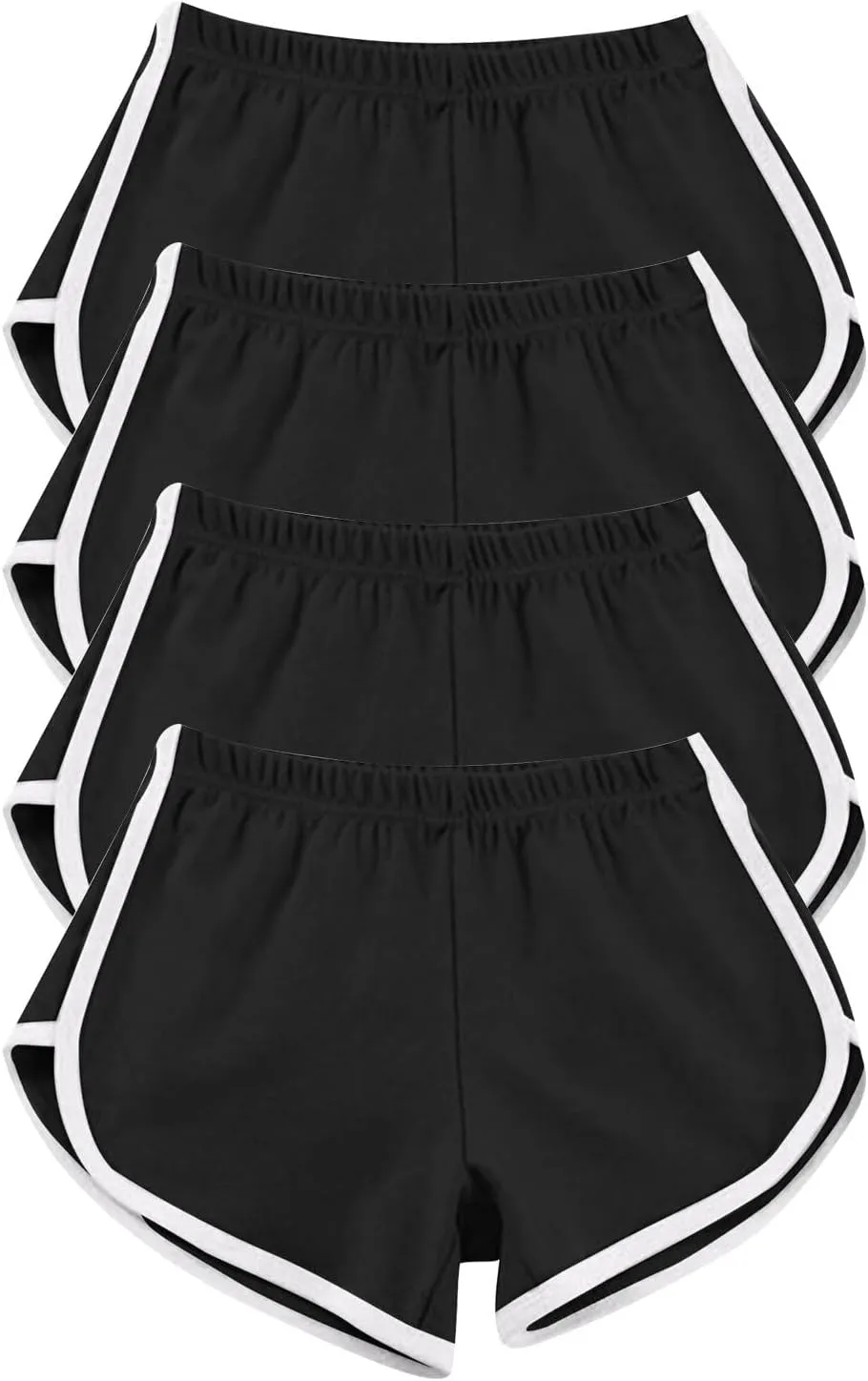 Sports Shorts for Women Pack of 4 Casual Elastic Waist Gym Athletic Shorts Workout Running Yoga Lounge Shorts